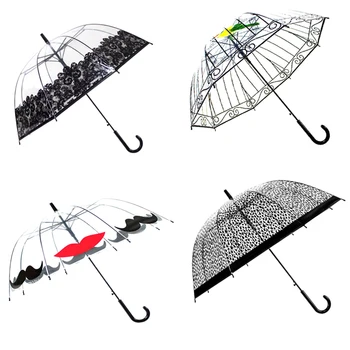 

Transparent Umbrella Folding Birdcage Umbrella Umbrella Transparent Men And Women Models Novelty Rain 50Ry114
