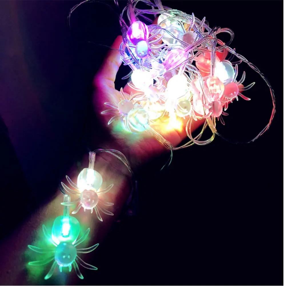 Spider String Light Colorful 10LED 1.65M Battery Operated LED Fairy String Lights Spider Lights Halloween Decoration 1Set
