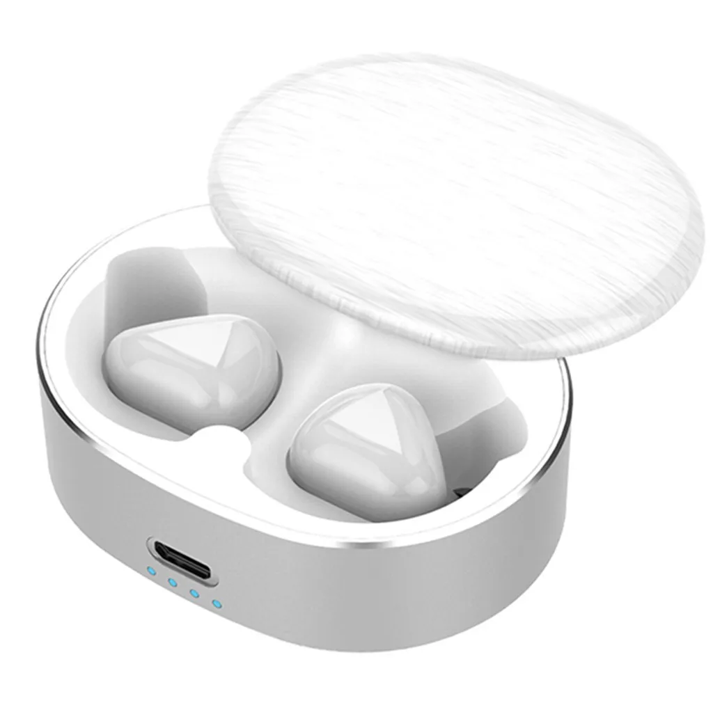 Белый Mosunx реального Мини Спорт Bluetooth гарнитура HD стерео Беспроводной гарнитуры с Зарядка чехол Шум шумоподавления earbudss - Цвет: Белый