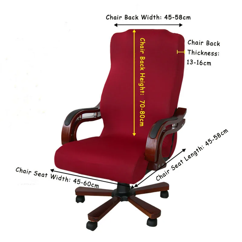 Мебельные Чехлы из ткани-стретч для компьютерных стульев из полиэстера и эластичной ткани накидка на офисный стул вращающаяся подъемная крышка кресла плюс размер