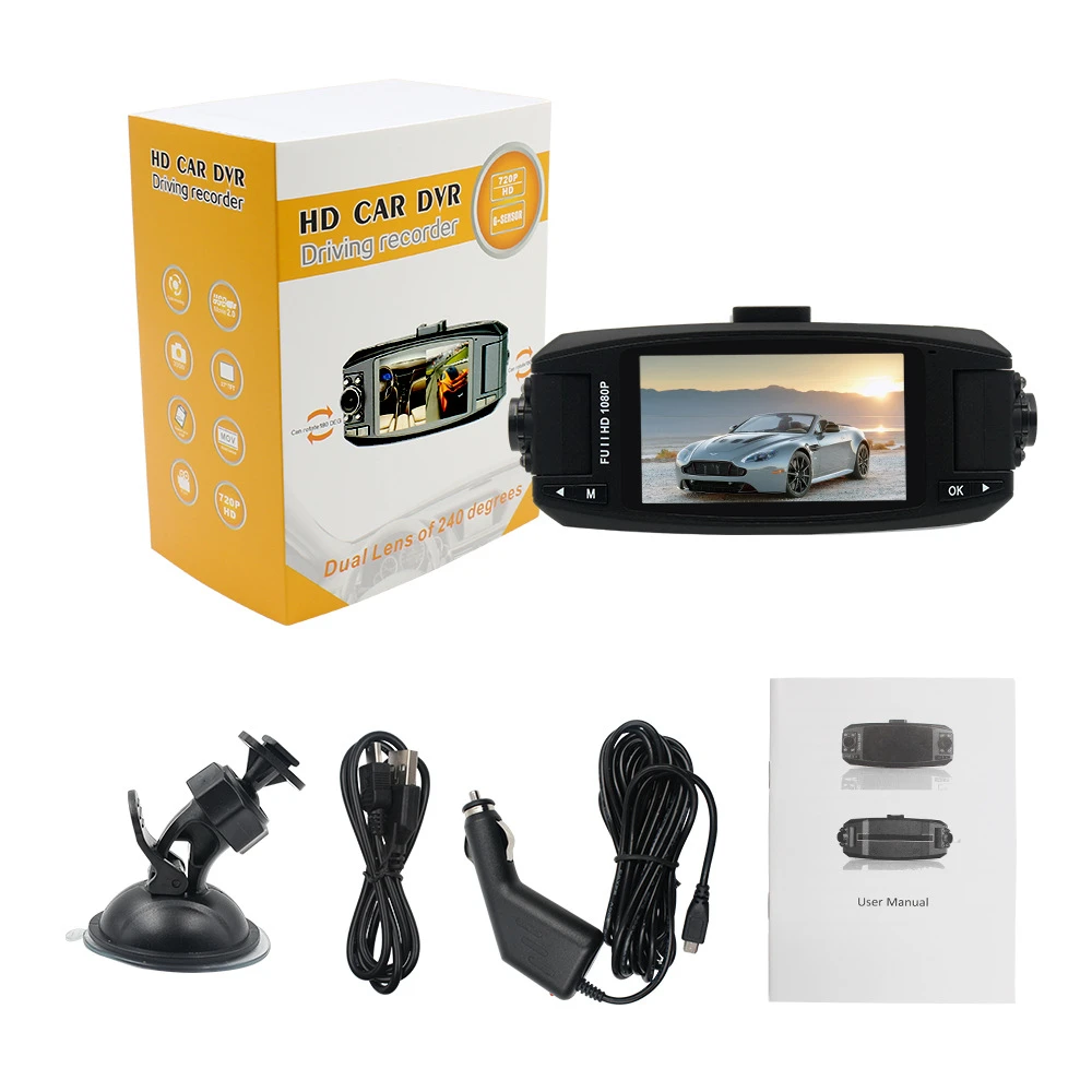 2,7 дюймов Автомобильный видеорегистратор F80 Dash Cam Full HD 720P с двумя объективами g-сенсор Ночная камера видео рекордер Авто регистратор DVRS Dash Cam 5