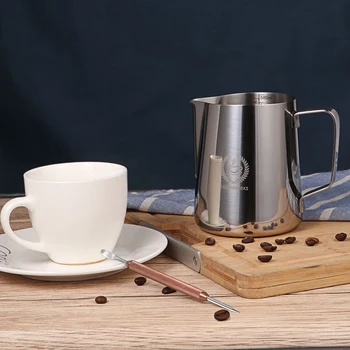 

600ml Milk Pitcher With Latte Art Pen Coffee Pull Flower Cup Stainless Steel Milk Frother Pitcher For Espresso Cappuccino Latte