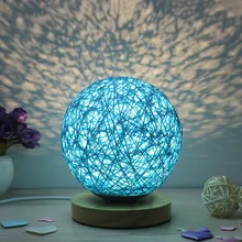 USB Led настольные лампы прикроватная лампа для спальни перезаряжаемая настольная лампа ротанговый шар Ночной светильник на день рождения Рождественский подарок Lampara De Mesa