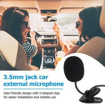 

3.5 mm Car Audio Microphone Plastics Stereo Jack External Mic Stereo or Car DVD GPS Player Radio Audio Microphone Car Accessory