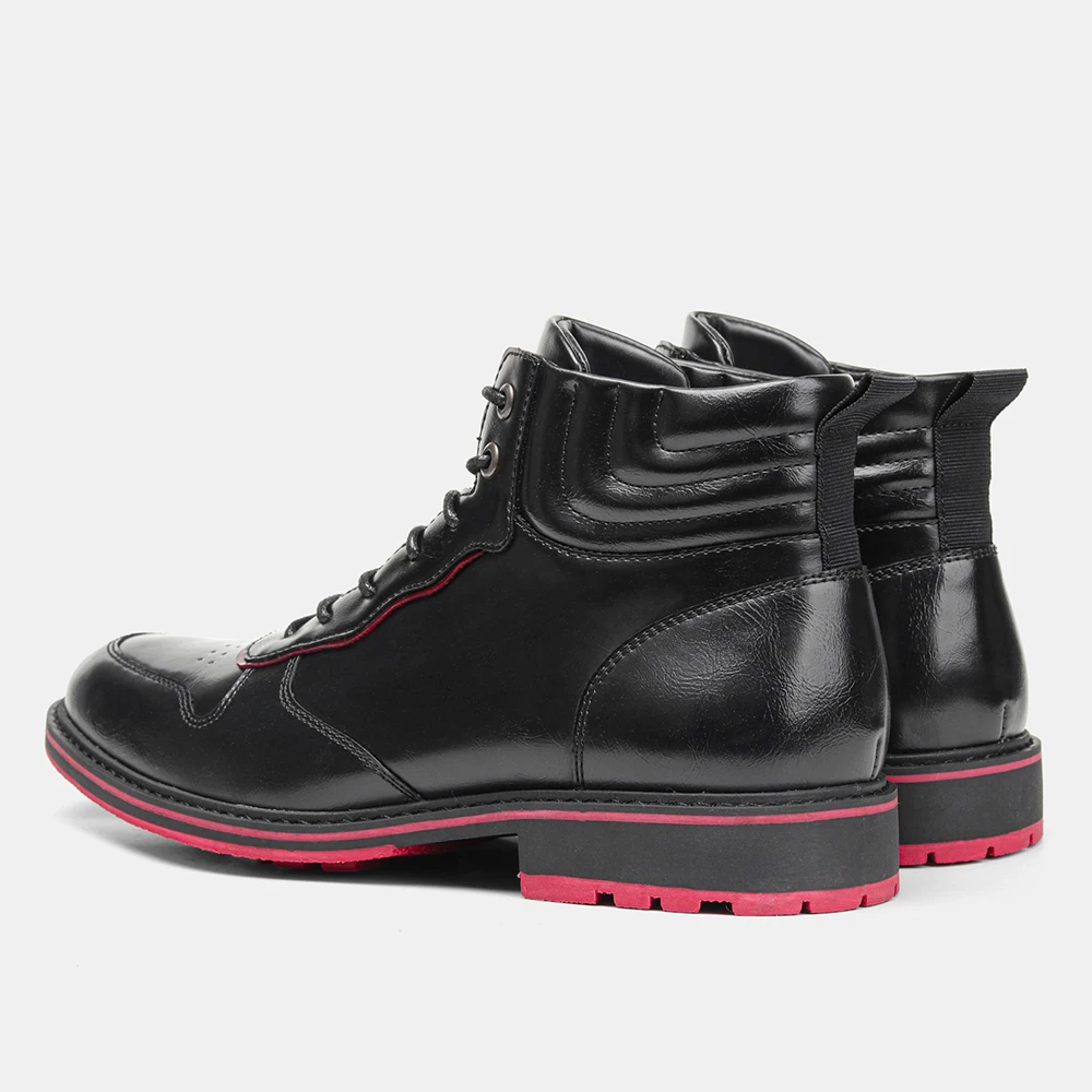 Red Bottom Boots Men Patent leather Ankle Boots Men Leather Boots