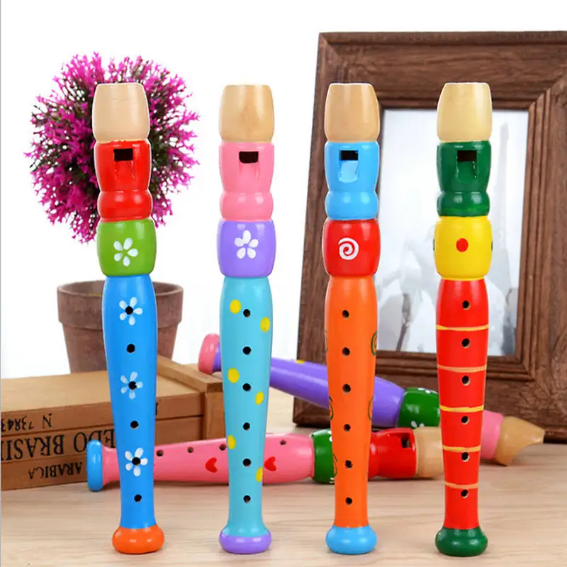 

2020 Hot Sale Musical Instrument Toy Baby Kid Colorful Wooden Trumpet Buglet Bugle Developmental Music Educational Children Gift