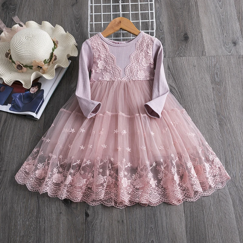 Платья для маленьких девочек; дизайнерский Кружевной Костюм принцессы; летняя одежда для девочек; Infantil Vestidos; Розовая одежда Феи; детская повседневная одежда; размеры 8T