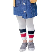 От 1 до 5 лет-осенние детские штаны для маленьких девочек хлопковые леггинсы штаны в полоску с эластичной резинкой на талии для малышей