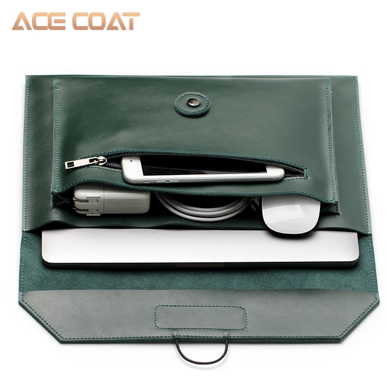 ACECOAT Разделение кожаная сумка для ноутбука чехол сумка с ручкой и карманы для MacBook Air/Pro 13/15/16 Сумочка-клатч для macbook pro 13 Чехол