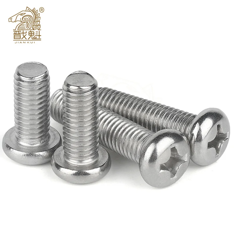 100Pcs 50pcs M1 M1.2 M1.4 M1.6 M2 M2.5 M3 M4 DIN7985 GB818 304 Stainless Steel Cross Recessed Pan Head Screws Phillips Screws