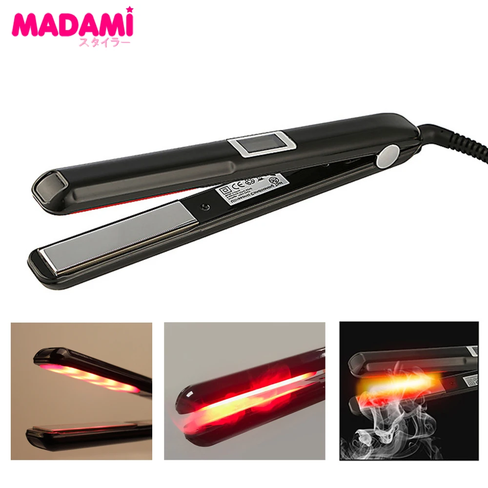 Madami LCD Display Ultrasonic Infrared Hair Care Iron Keratin Argan Oil Recover Hair Damaged Smoothly Hair Treatment Iron
