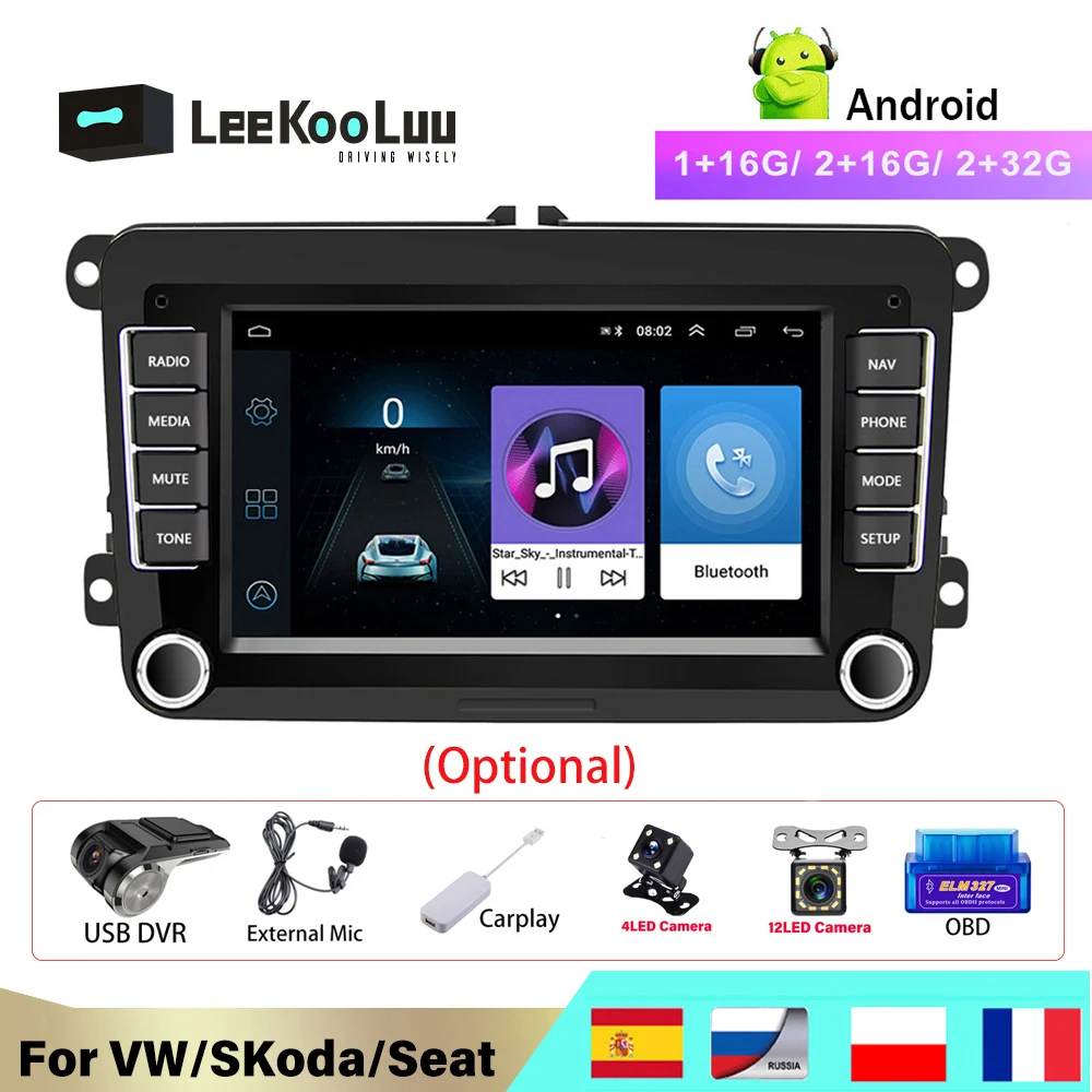 Автомагнитола LeeKooLuu мультимедийный плеер на Android с GPS для Volkswagen VW T5 Touran Golf 5 6 Polo Passat
