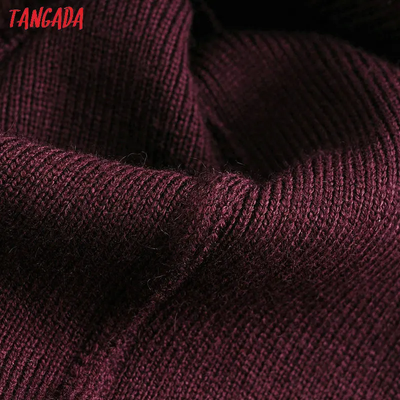 Tangada, женский элегантный однотонный кардиган, свитер, длинный рукав, пуговицы, для офиса, леди, вязанные свитера, базовые Топы, JN310