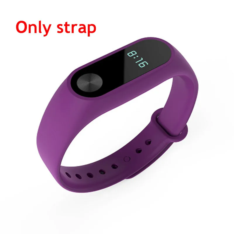 Фиолетовый Смарт-часы для Xiaomi mi Band 2 Браслет ремешок mi band сменный силиконовый ремешок браслет для Xiao mi Band 2 аксессуар - Цвет: Фиолетовый