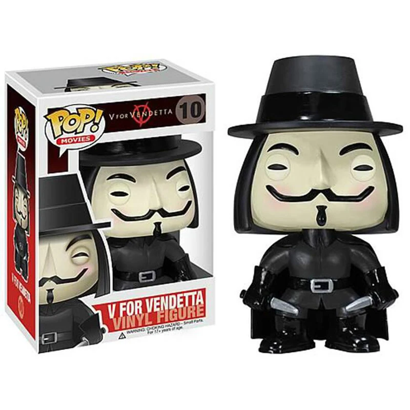 WITH BOX FUNKO POP Новое поступление V для Вендетта#10 Виниловая фигурка Коллекция Модель игрушки для детей Рождественский подарок - Цвет: WITH BOX