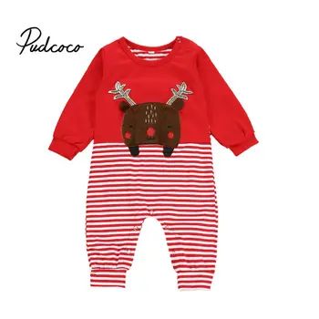 

Brand 4 Styles Xmas Newborn Baby Boys Girls Deer Knitting Romper Babies Winter Warm Playsuit Rompers Outfits Christmas Clothing