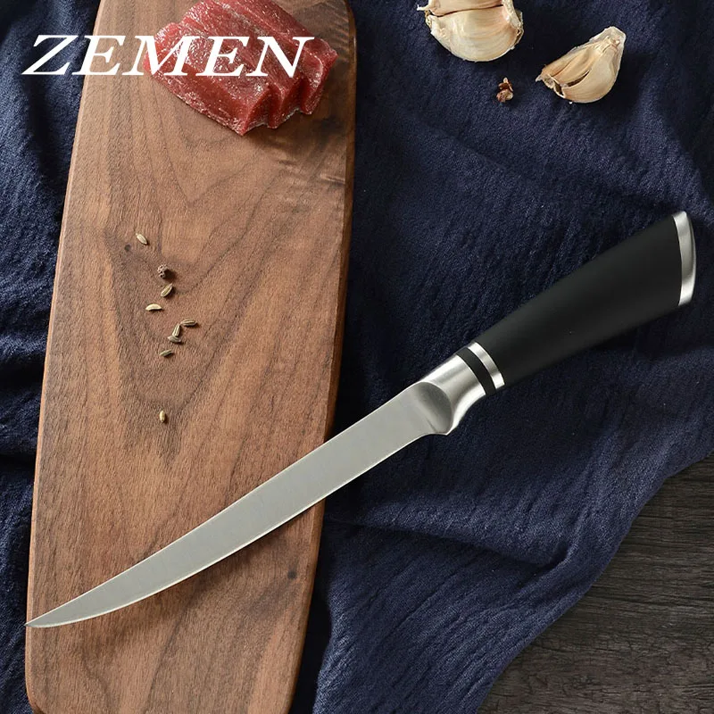 ZEMEN рыбный Кливер, кухонный нож для филе, остеотомные обвалочные ножи, высокоуглеродистая Нержавеющая сталь, поварские аксессуары, Кливер