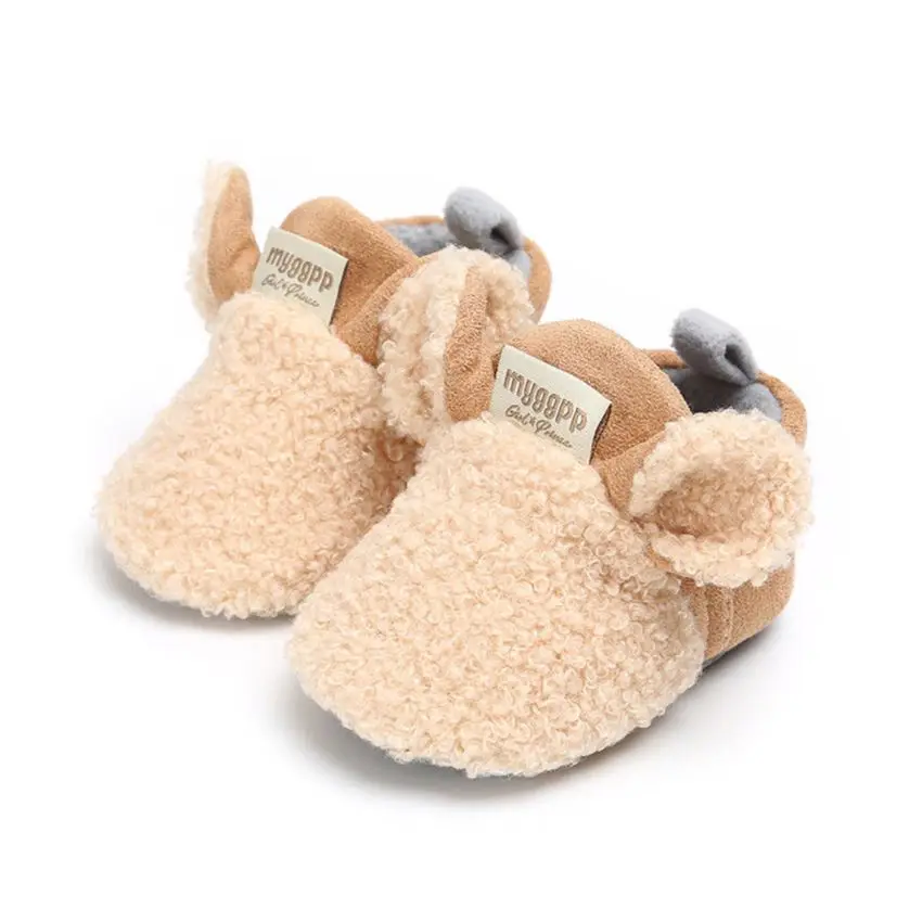 Autumn Winter Newborn Baby Shose Boys Girls Toddler Shoes Fleece Warm Soft Snow Booties Infant Shoes First Walkers 0-18M
