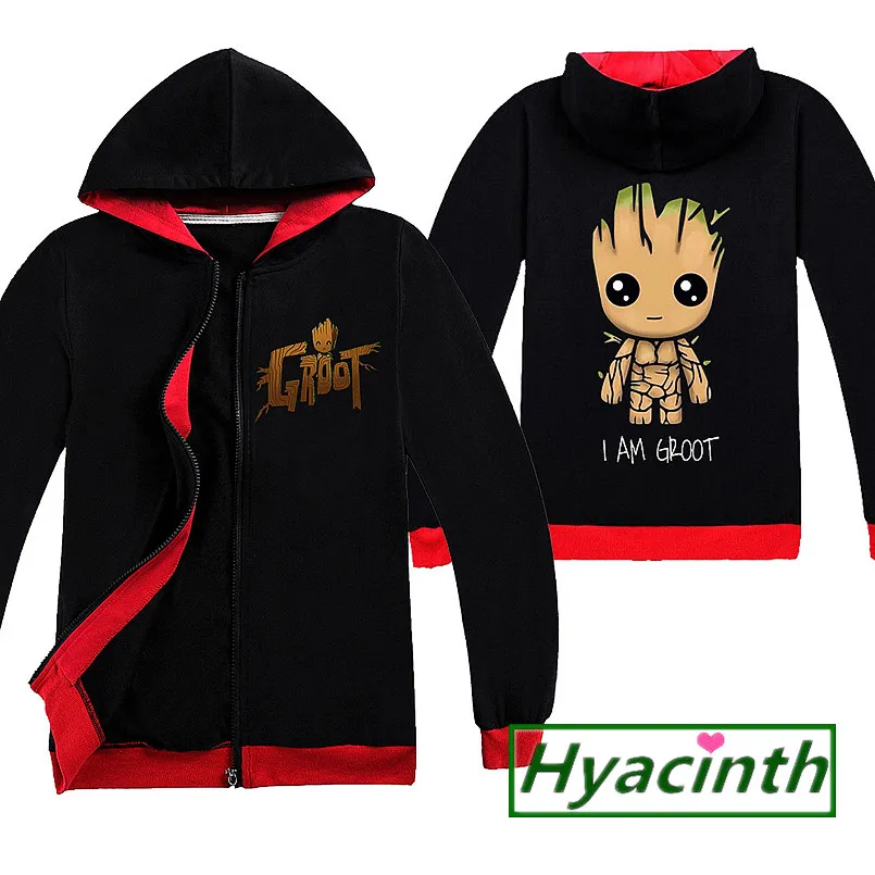 I am groot/куртка для мальчиков детское тонкое пальто Одежда для маленьких мальчиков и девочек детские топы для девочек с изображением Мстителей, Детская футболка одежда с капюшоном