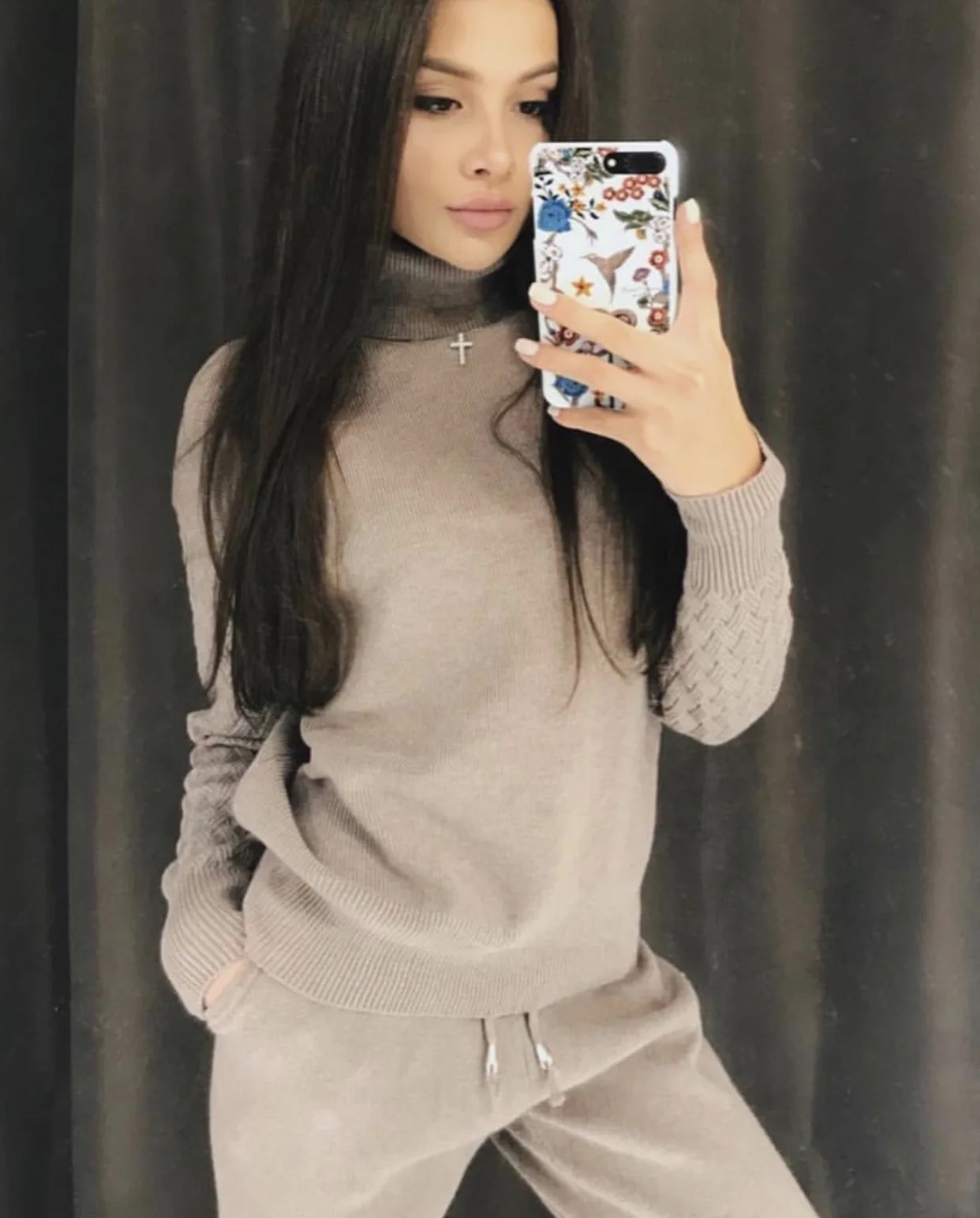 Autumn Winter Casual Knitted Tracksuit Turtleneck Pullover Sports Sweatshirts Women 2 Piece Set Knit Pants+Jumper Suit Clothing