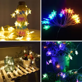 

LED Stars Shape Light String Lantern Fairy Lights Christmas Decoration Gift 6M