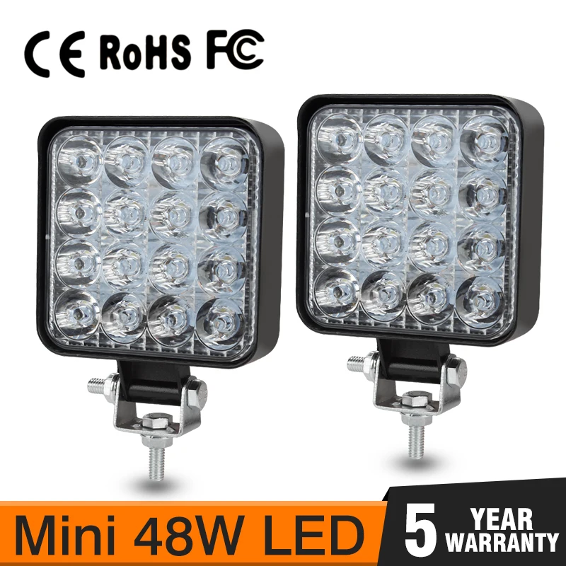 

OKEEN 3.3inch/8.5cm 48W LED Work Light Bar Mini 16LED 12V 24V For OffRoad Truck Tractor Trailer 4x4 led SUV Lighting Exterior