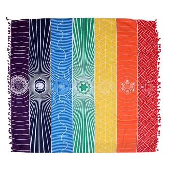 

1Pc Colorful Beach Towel Creative Printing Pattern Beach Blanket Yoga Mat