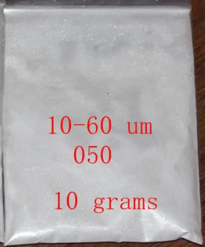 10-60um 10g Серебристо-белый хайлайтер Алмазная вуаль блестящая Ослепительная рассыпчатая пудра для лица и тела стробинг люминизатор хайлайзер косметический класс - Цвет: 10-60um 10g