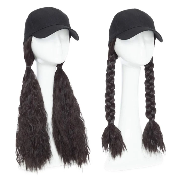 Hot Sale Women Hair Extension Adjustable Baseball Cap with Curly Long Wavy Wave Hairpiece
