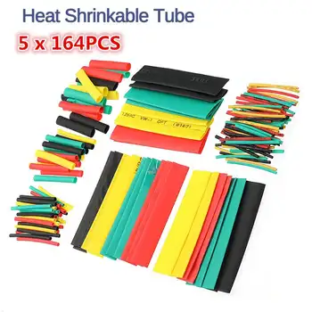 

820pcs PE Heat Shrink Tube Electrical Insulation Cable Tubing Polyolefin Cable Insulated Sleeving Tubing Set Assortment Wrap