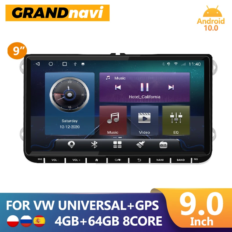 Автомагнитола GRANDnavi на Android для VW/Volkswagen/Skoda/Seat/Golf/Polo/Jetta автомагнитола 2 Din