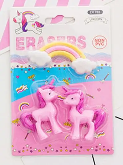 PINK 1 PACK Милый Единорог ручки Ластик kawaii карандаш ластики набор для детей корейский ластик, канцелярские принадлежности Школьные принадлежности пункт студенческие подарки призы - Цвет: PINK 1 PACK