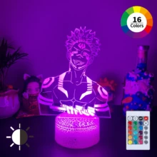 

Remote Control Color Mode Change Japanese Jujutsu Kaisen Itadori Yuji Anime Gift Lamp 3D LED Night Lights For Bedroom Table