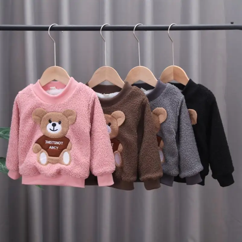 Новый детский осенний winterSweater мультфильм BearToddler для маленьких мальчиков и