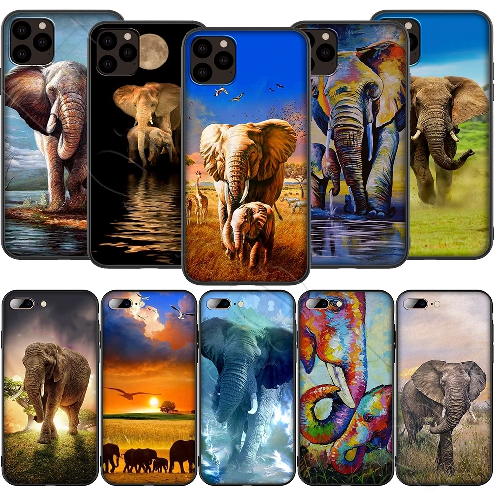 Lavaza Oil painting art elephant Silicone Soft Case for iPhone 12 Mini 11 Pro XS Max XR X 8 7 6 6S Plus 5 5S SE | Мобильные телефоны