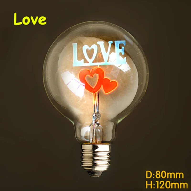  YNL vintage Edison Bulb E27 G80 flower holiday lights indoor lamp 220v globe incandescent light chr - 32816180734