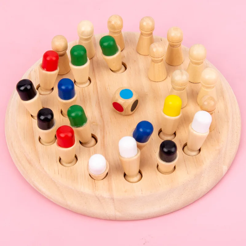 Montessori Cor Memória Xadrez Brinquedos De Madeira Divertido Parent-Child  Memória Puzzles Xadrez Jogo De Tabuleiro Educacional Brinquedos Sensoriais  Para Crianças - AliExpress