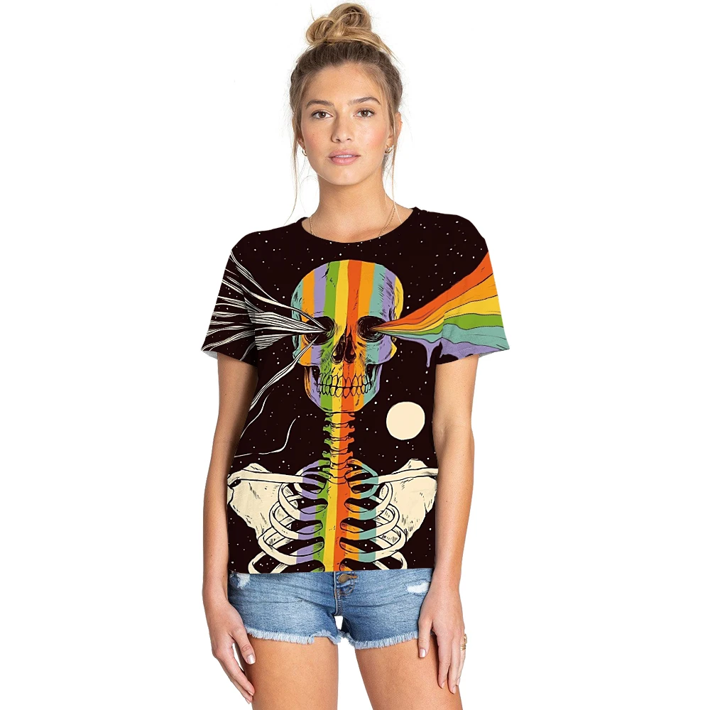 

Female Unisex Wogyms New Terror 3D Printed Creative Graphics T-shirt Summer Short Sleeve Tee shirt Tops Harajuku Clothing