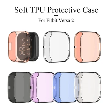 

1PC Soft Silicone TPU Watch Full Screen Shell Case Cover Replacement Skin Protector For Fitbit Versa 2 Smart Watch Accessories