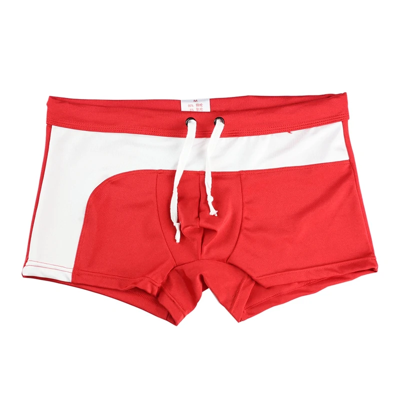 Мужские сексуальные трусы Briefs одежда для плавания беговые пляжные шорты для купания быстросохнущие мужские плавки нижнее белье трусы - Цвет: Красный
