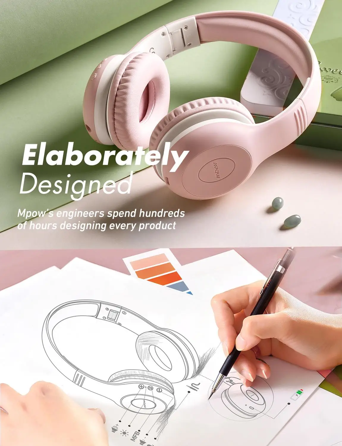 Mpow CH6 Plus Bluetooth 5 0 Wirless Kids Headphones 95dB Limited With Mic 15h Playtime For Online Study Travel PC Pad Phones