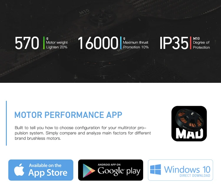 MAD M10 IPE V1.0 KV90 Big Powerful Brushless Motor For Electric Paramotor