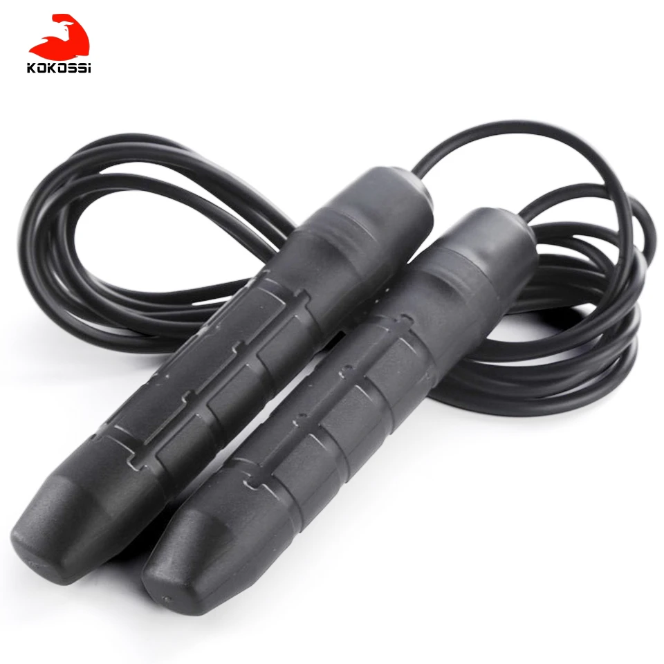 

KoKossi 1Pcs 3M Black Bearing Speed Skipping Jump Rope Adjustable Sports Lose Weight Exercise Gym Crossfit Fitness Equipment