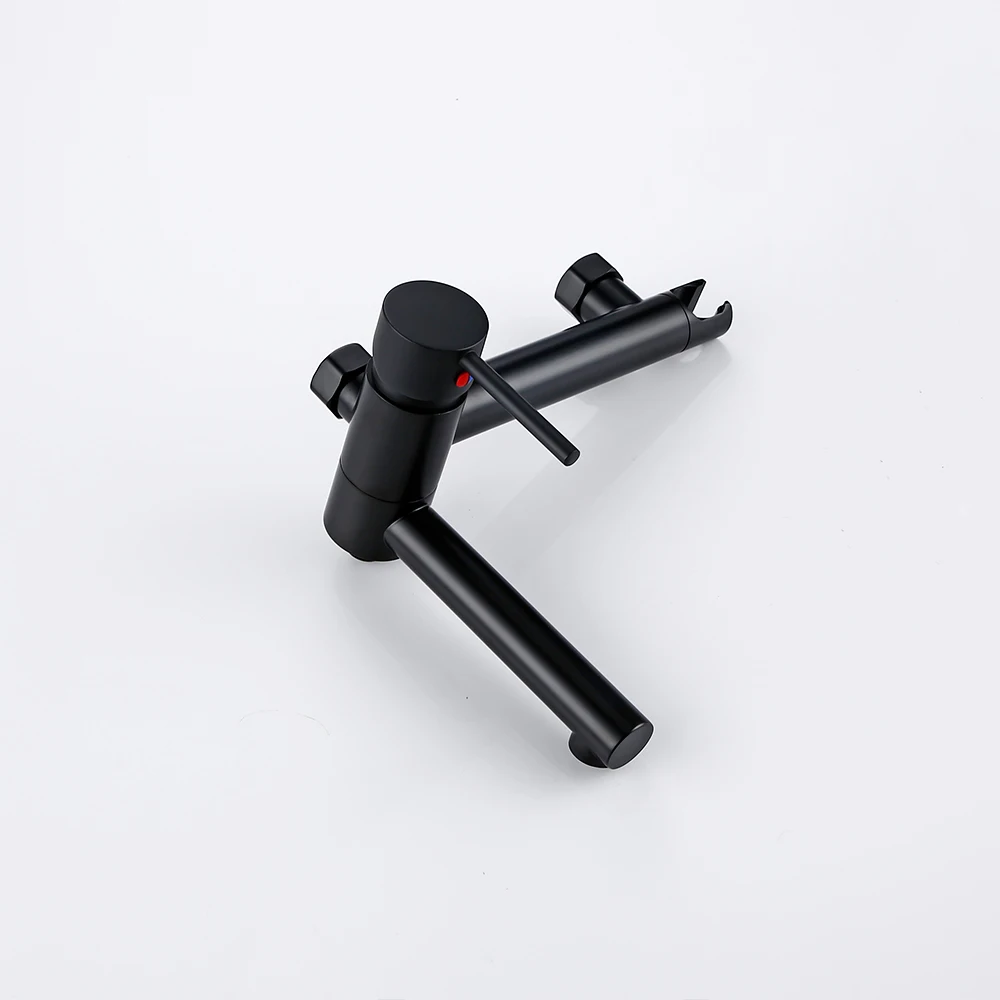 Smesiteli Black Hand Shower Sprinkler Holder Bathtub Filling Nozzle Integrated Double Hole Single Handle Bathroom Faucet Set