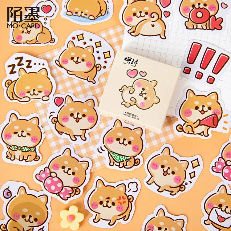 45 unids/caja Shiba Inu del mundo de papelería conjunto de pegatinas lindo perro Scrapbooking DIY álbum diario palo etiqueta