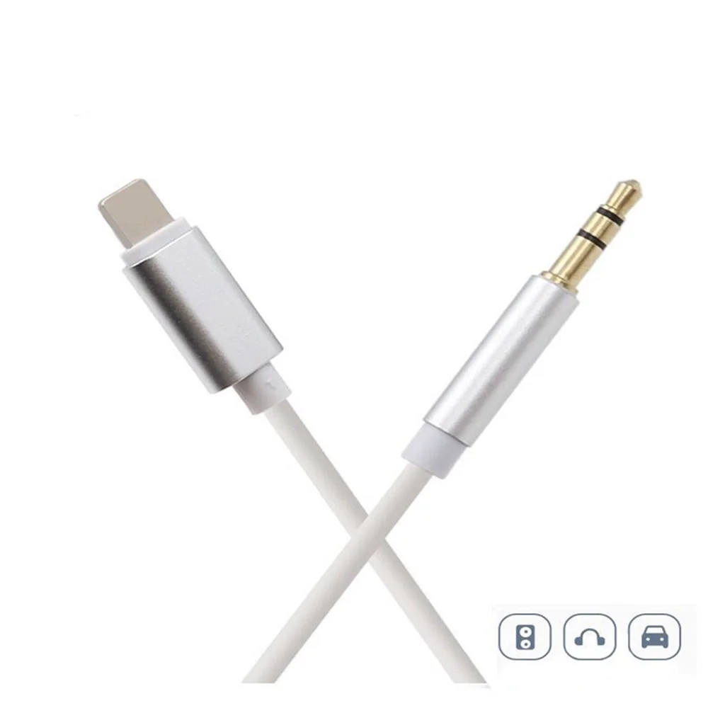 1 м для Lightning/AUX кабеля, автомобильный конвертер, 3,5 мм разъем, кабель для наушников, Aux линия, аудио адаптер для наушников, для IPhone, для IPad