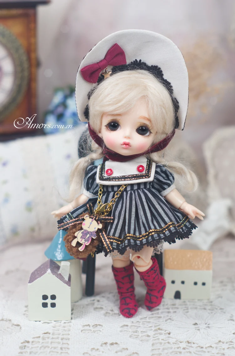 1/6 1/8 BJD SD кукла мини ткань платье школьная форма костюм для кукла 1/6 одежда - Цвет: 1