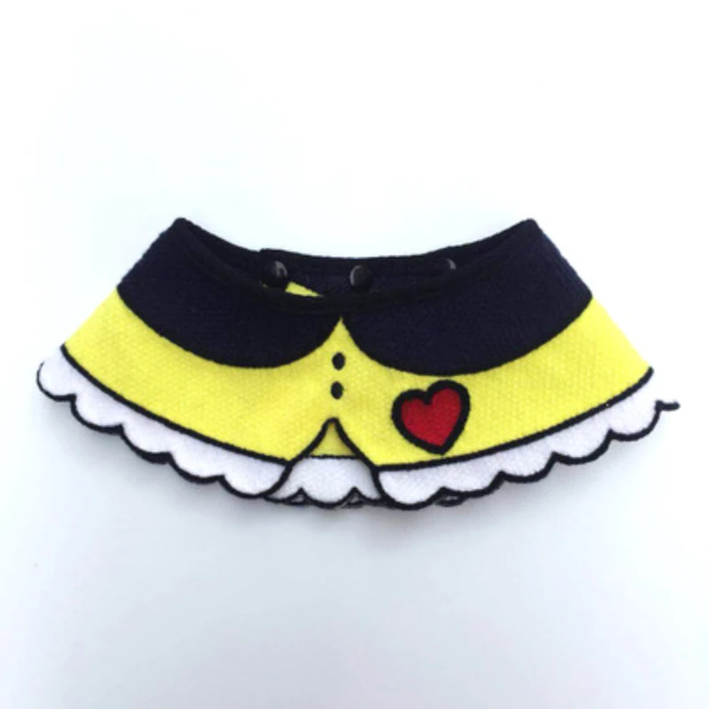 Yellow love Pet Cat собака слюнявчик полотенце Регулируемый ошейник для питомцев шерсть тканый носовой платок милый щенок нагрудник анти-слюнявчик полотенце - Цвет: Yellow love