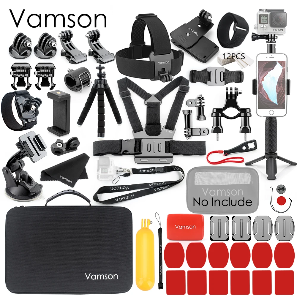 VS82B Vamson для go pro Экшн-камера аксессуары комплект для go pro Hero 7 6 5 4 для Xiaomi Yi 4K для sony для DJI OSMO Action VS82 - Цвет: VS82B