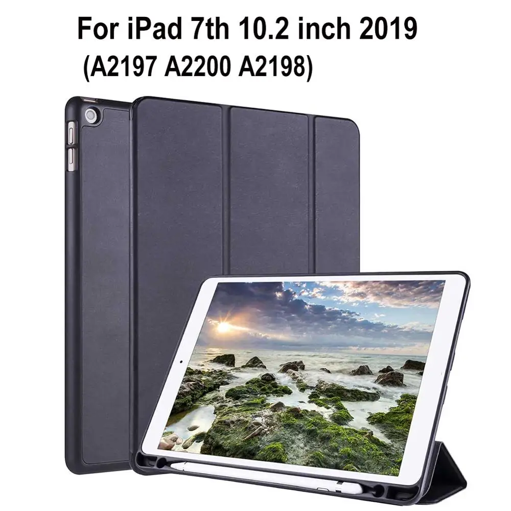 Чехол для iPad 7 10,2 дюймов Air 3 Pro 10,5, чехол для планшета с карандашом, кожаный флип-чехол, умный чехол для iPad Mini 5 4 - Цвет: for iPad 7 10.2 2019